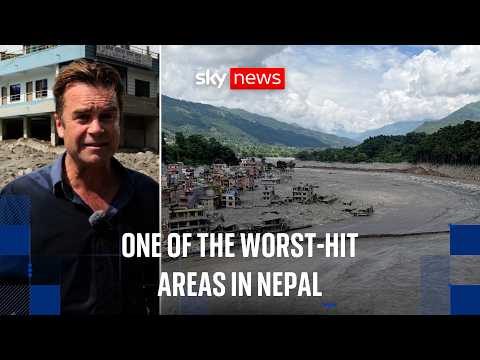 Sky news at the epicentre of Nepal flash flood