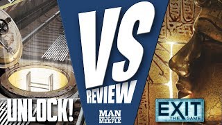 "VS" - Exit: The Game versus Unlock! (Kosmos/Space Cowboys) Review by Man Vs Meeple
