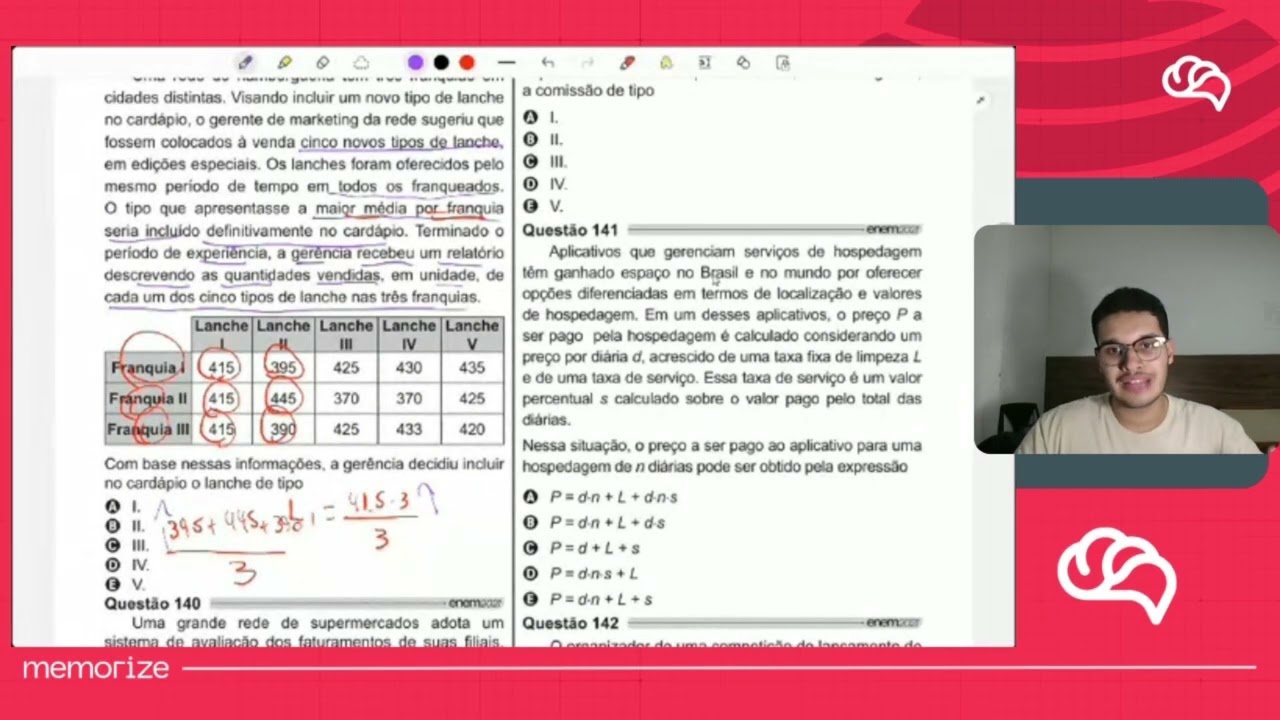 Resolução em Vídeo — Questão 139 ENEM 2021