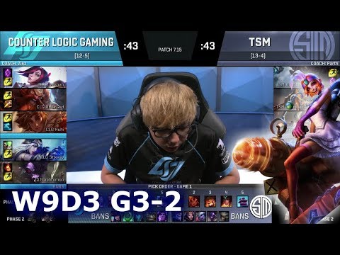 TSM vs CLG | Game 2 S7 NA LCS Summer 2017 Week 9 Day 3 | CLG vs TSM G2 W9D3