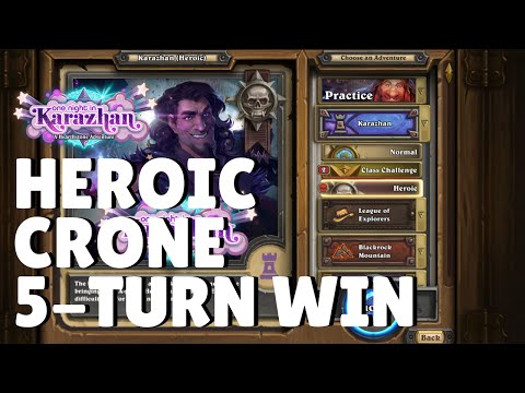 Heroic Crone 5-turn Victory - Priest Buff - Hearthstone Karazhan