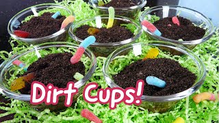 How to Make DIRT CUPS! (Chocolate Pudding Cups with Gummy Worms)