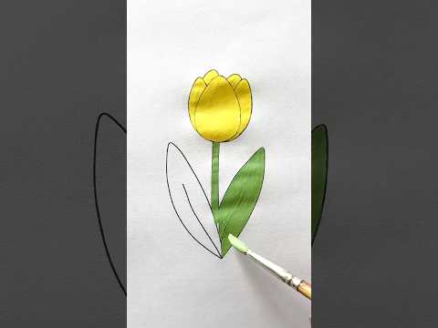 Beautiful flower 🌷💛 | Colouring girls #art #drawing #shorts #coloring #colors #painting #flower