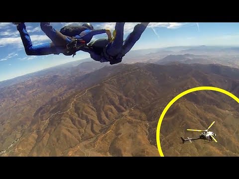 Friday Freakout: Helicopter Nearly Hits AFF Skydive Student In Freefall!