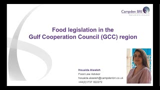 Food legislation in the Gulf Cooperation Council (GCC) region