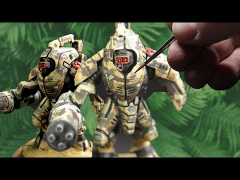 Painting Complex Camouflage Shapes (Tau Stealth suit - Warhammer 40,000)