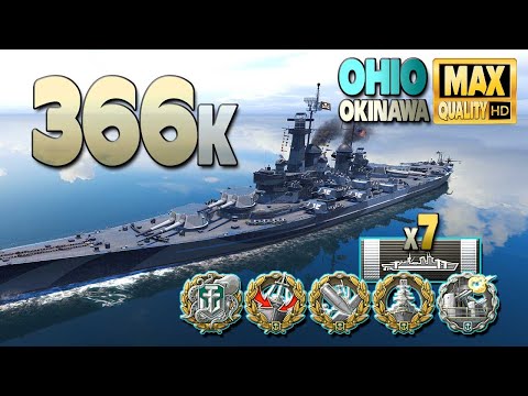 Battleship Ohio: Like a hot knife through butter on Okinawa - World of Warships