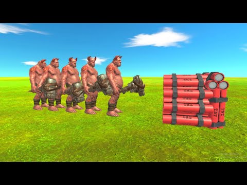 5 INFERNALS RUNNING TOURNAMENT WITH DYNAMITE 🧨 Who Will Survive? - Animal Revolt Battle Simulator
