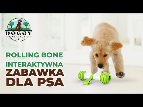 Doggy Village Rolling Bone Mobilus, riedantis, interaktyvus kaulinis žaislas vidutiniams ir dideliems šunims video