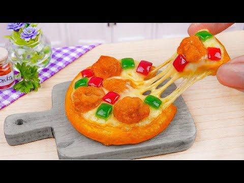 How To Cook Miniature Grilled Buffalo Chicken Pizza Recipe | Asmr Cooking By Mini Kitchen