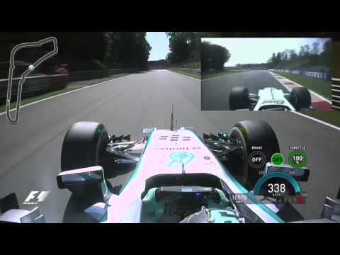 F1 Lap comparison Monza Juan Pablo Montoya 2004 vs Rosberg 2014