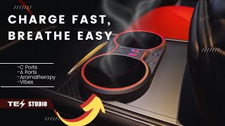 Fast Charging Cup Holder, Aromatherapy & Air Purification Add-on | Unbox & Install