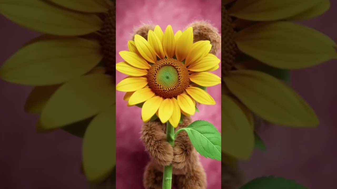 Live Wallpaper ｜ Bear Hugs & Sunflowers 💛 #teddybear #sunflower #live #entertainment #cute