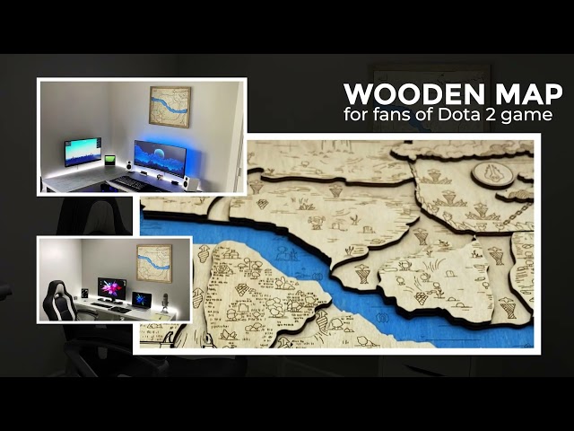 Vídeo relacionado con Mapa de madera para jugadores de Dota 2 Game - Regalo para jugadores - Escultura para decoración de pared - Arte de videojuegos (30 x 30 cm)