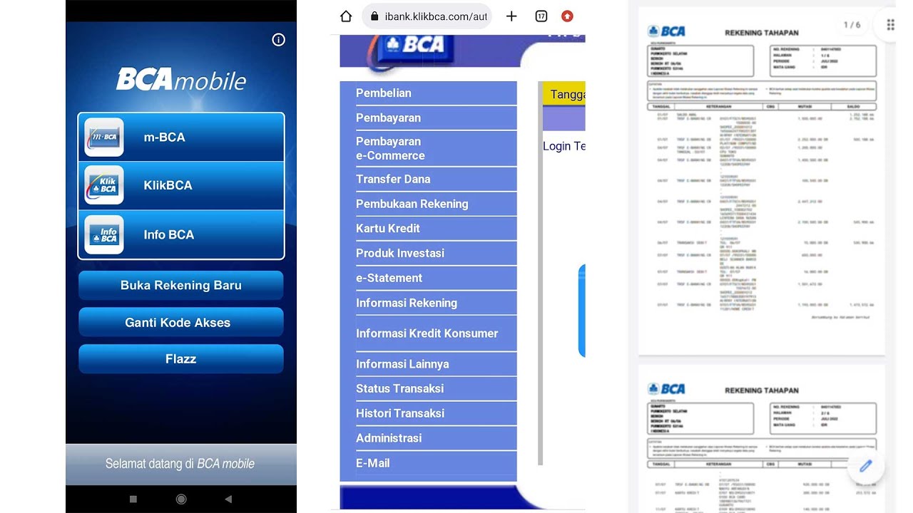 Cara Cetak / Download File PDF Rekening Koran BCA