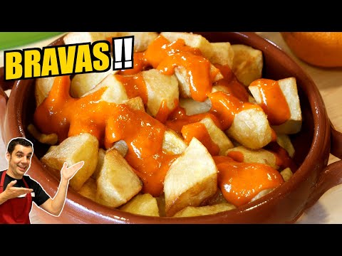 PATATAS BRAVAS CASERAS caseras con salsa picante 🌶️😋 | La tapa española más famosa