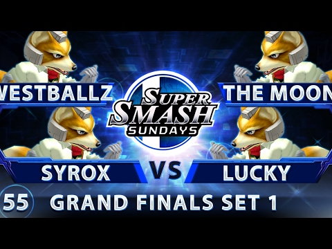 SSS 55 - Westballz & Syrox vs. The Moon & Lucky - SSBM Grand Finals Set 1 - Smash Melee