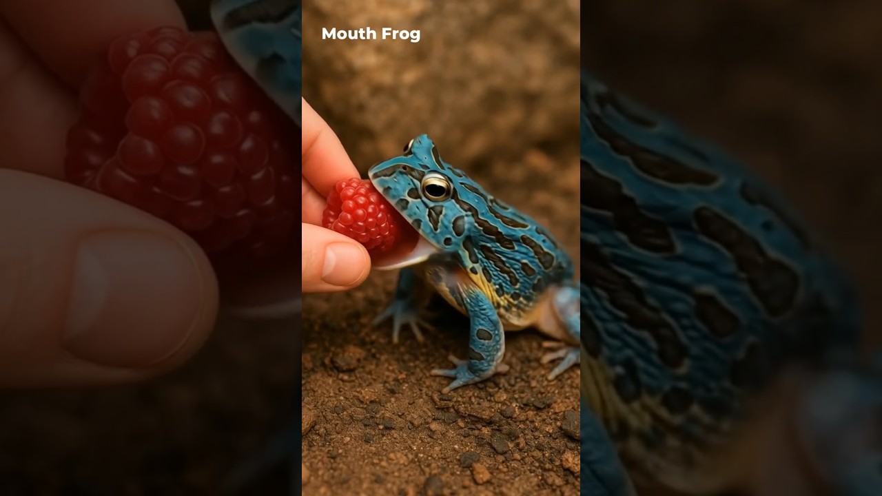Cute Frog Eats Raspberry! #frog #funny #memes #rasberry #raspberry