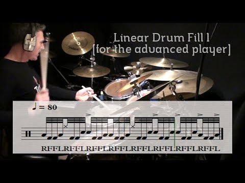 Linear drum fill pattern 1 for the advanced player!