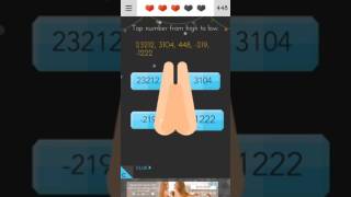 tricky test 2 level 14 tap numbers from high to low