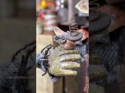 Steampunk Creations from the studio. #steampunkart #studio #robots #miniatures #upcycle