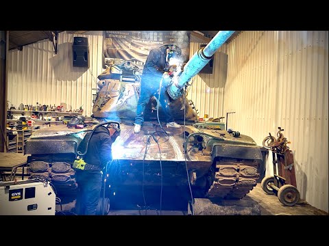Saving a Hacked-Up M60: Armour Refit, Barrel Repair & First Engine Run!