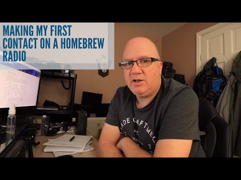 Making my first contact on the bitx40 homebrew QRP ham radio