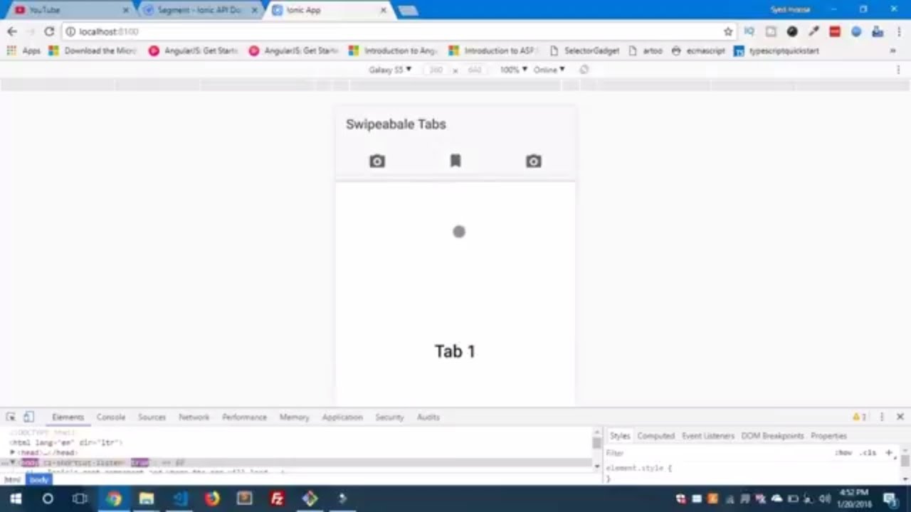 Swipeable Tabs in Ionic 3