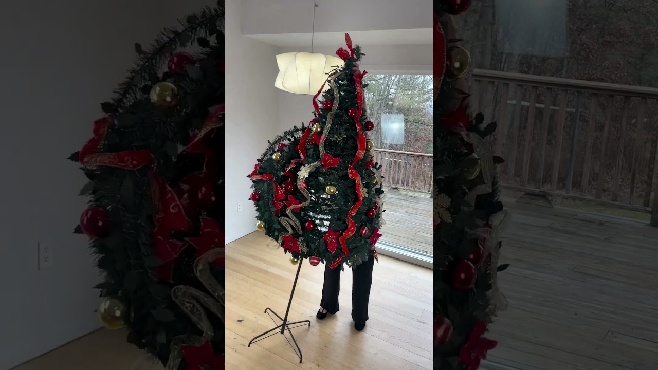 Instant Christmas Tree! Holiday Peak Pull Up Christmas Tree, Pre Lit and Fully Decorated, 7’