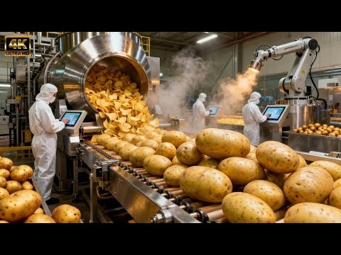 Inside a Modern Pringles Factory, From Whole Potatoes to Stacked Potato Chips (Full Process)