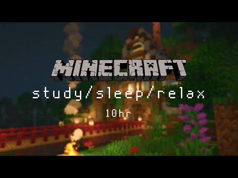 Minecraft sleep music and rain sounds | Study/Relax | 10 hours slowed down C418 music and visuals