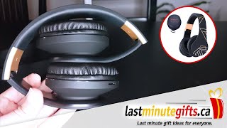 PowerLocus Bluetooth Headphone - Wireless Foldable Over Ear Headphone -  Carry Case Included - Unbox