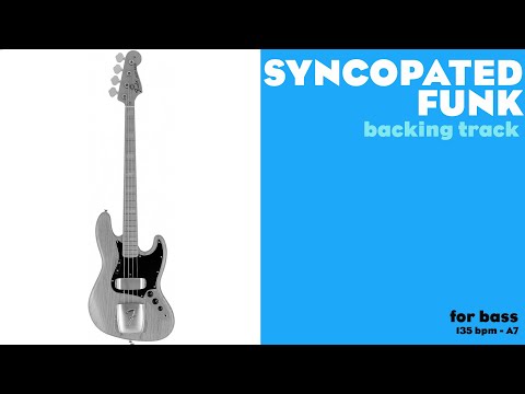 Funk backing track for BASS - 135 bpm A7