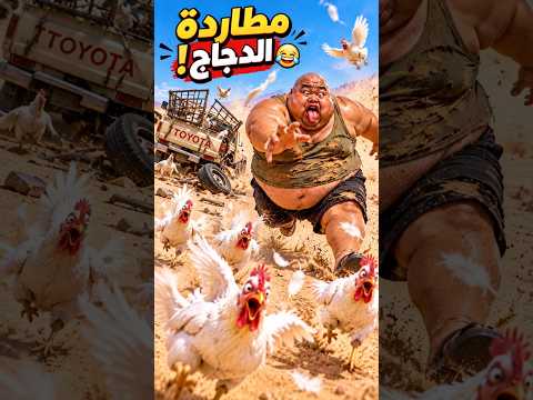 لما الجوع يخليك تشوف الدجاج الحي مشوي! كارثة السمين 😂🍗 #راعي_الشاص