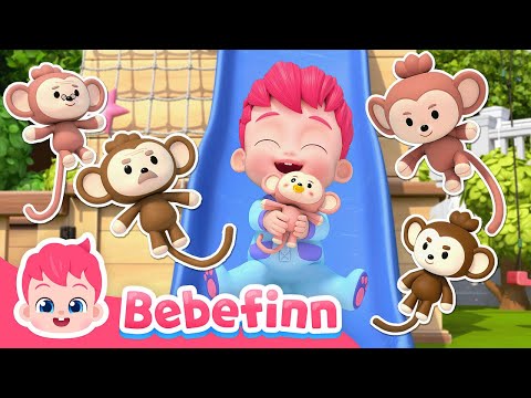 🐒 Five Little Monkeys Jumping On The Bed 🙉 | Bebefinn Sing Along2 | Nursery Rhymes&Kids Songs