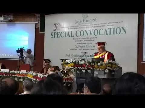 Frank F Islam Speaks In Special Convocation at Jamia Hamdard 15-10-2019