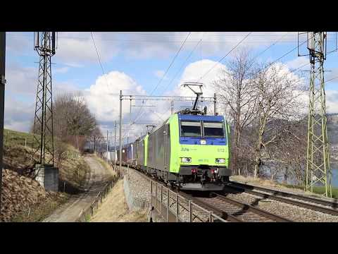 Swiss Freight & Passenger trains in & around Spiez - January 2018