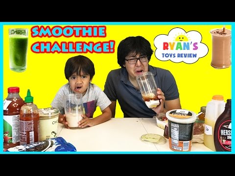 SMOOTHIE CHALLENGE! Super Gross Smoothies for Kids with Ryan ToysReview Family Fun Activities