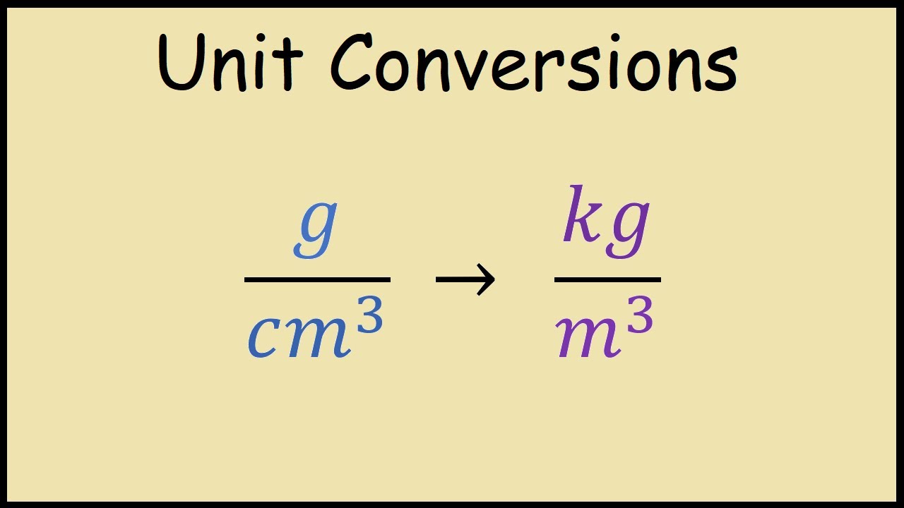 g/cm^3 to kg/m^3 (Unit Conversions)