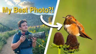 Trying to Get The Perfect Hummingbird Photo at Alta's Wildflower Meadows
