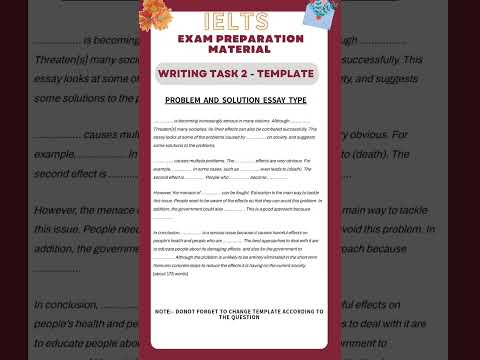 IELTS Writing task 2 template | Template for problem and solution type #shorts