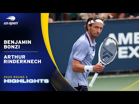 Benjamin Bonzi vs. Arthur Rinderknech Highlights | 2025 US Open Round 3