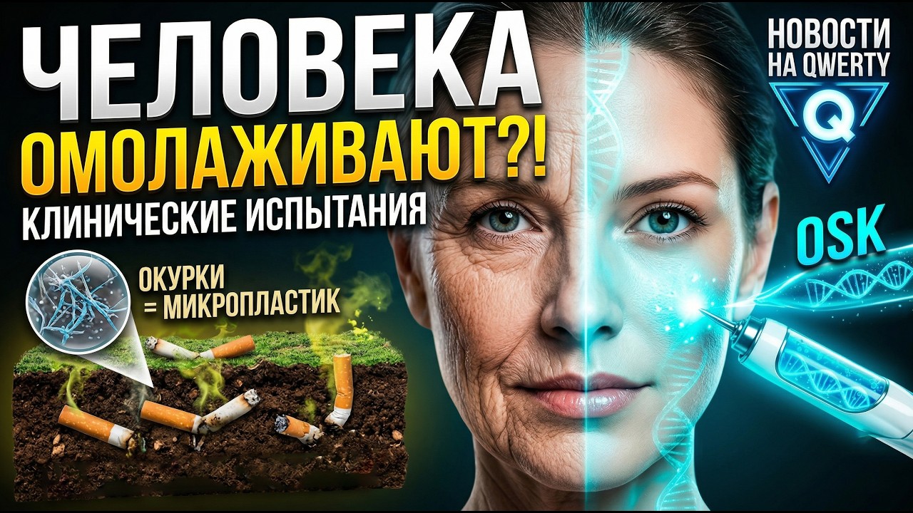 Испытания омоложения на людях. Длинный путь окурка. Предсказание извержений