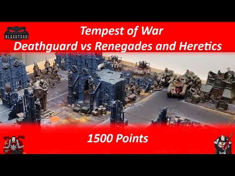 Death Guard vs Renegades and Heretics  Warhammer 40k - Tempest of War Battle Report