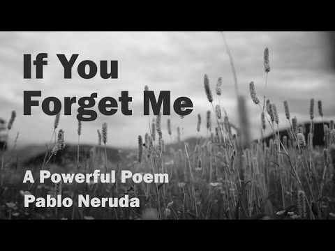 Pablo Neruda - If You Forget Me - A Powerful Poem