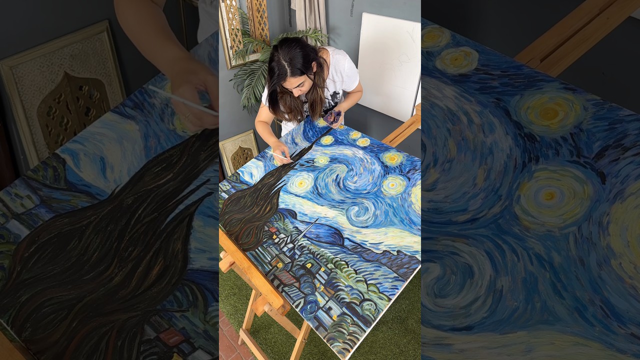 Nothing is more inspiring than Van Gogh’s Starry night . #sakshikhullarart #vangogh #starrynight