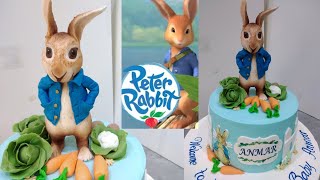 How to make 3D Peter Rabbit fondant sugar paste Birthday Cake Topper