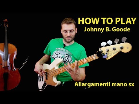 Come suonare Johnny B Goode How to Play Bass Riff of the Day 138 r'n'r Allargamenti mano sx ITA