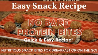 No Bake Protein Bites / Energy Bites | Quick & Easy On the Go Snack - Only 6 Ingredients!