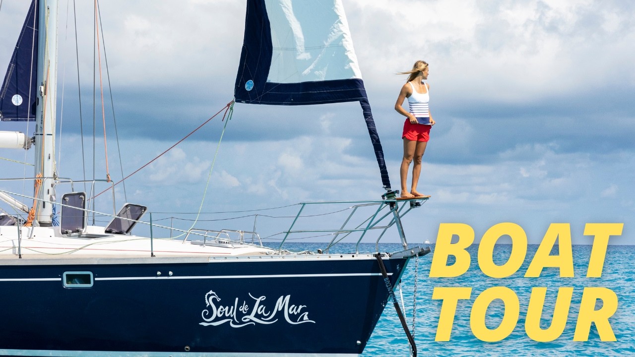 BOAT TOUR of my 30-year-old 50-foot sailboat I SOLO SAIL!